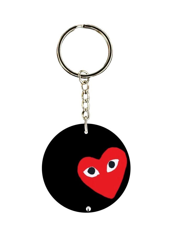 BP Heart Printed Double Sided Keychain