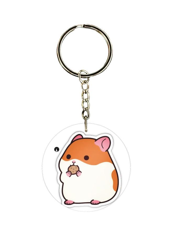 BP Double Sided Cute Hamster Printed Keychain