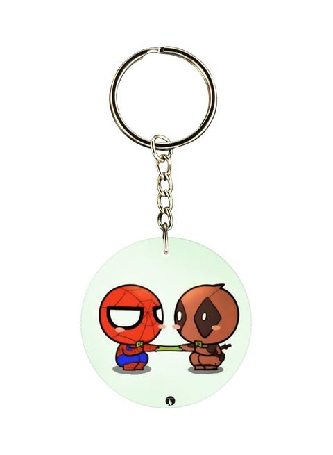 Double Sided Spiderman Printed Keychain