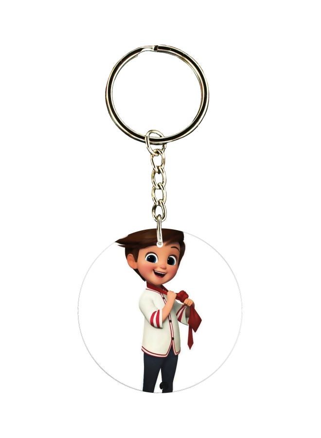 BP Double Sided Cartoon Printed Keychain