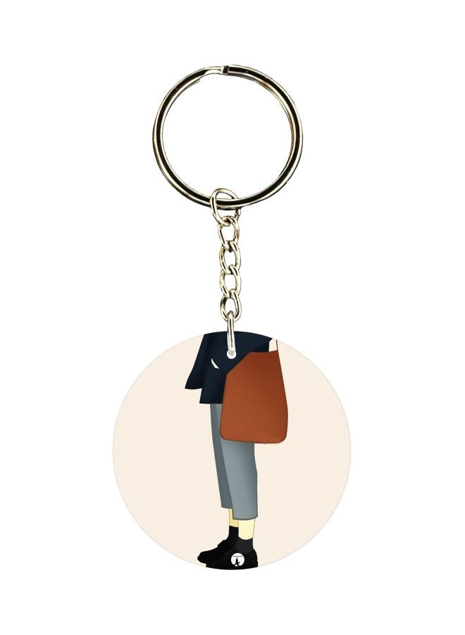 BP Cartoon Printed Double-Sided Keychain