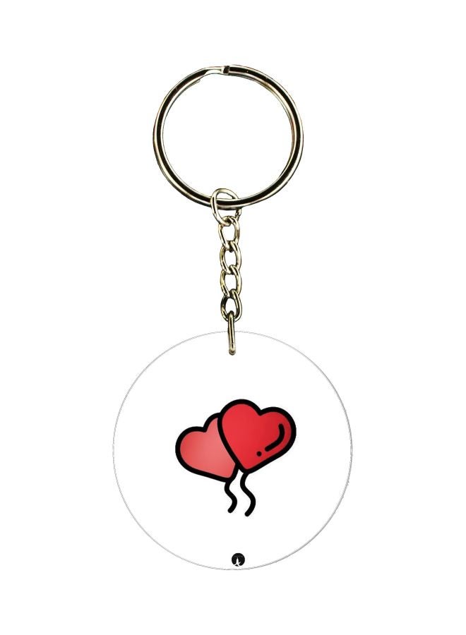 BP Heart Printed Double-Sided Keychain