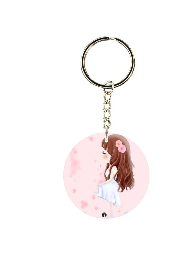 BP Double Sided Girl Printed Keychain