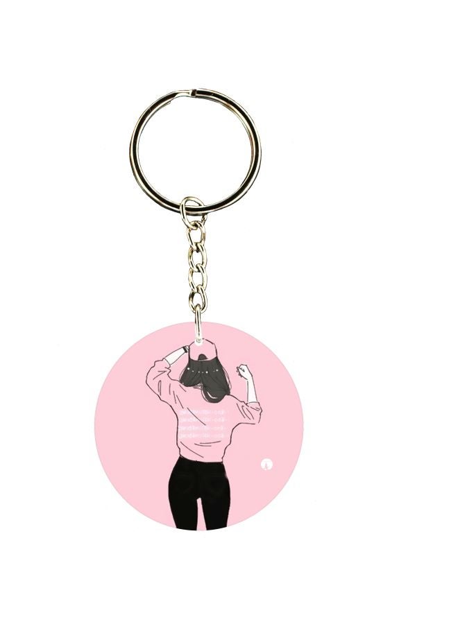 BP Double Sided Girl Printed Keychain