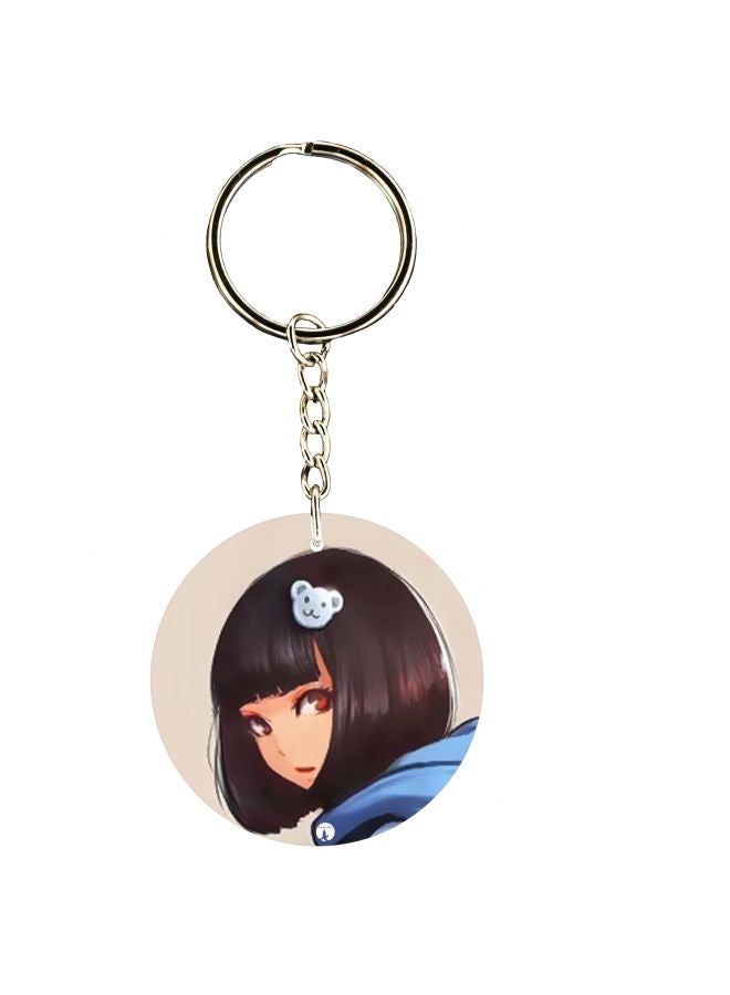 BP Double Sided Girl Printed Keychain
