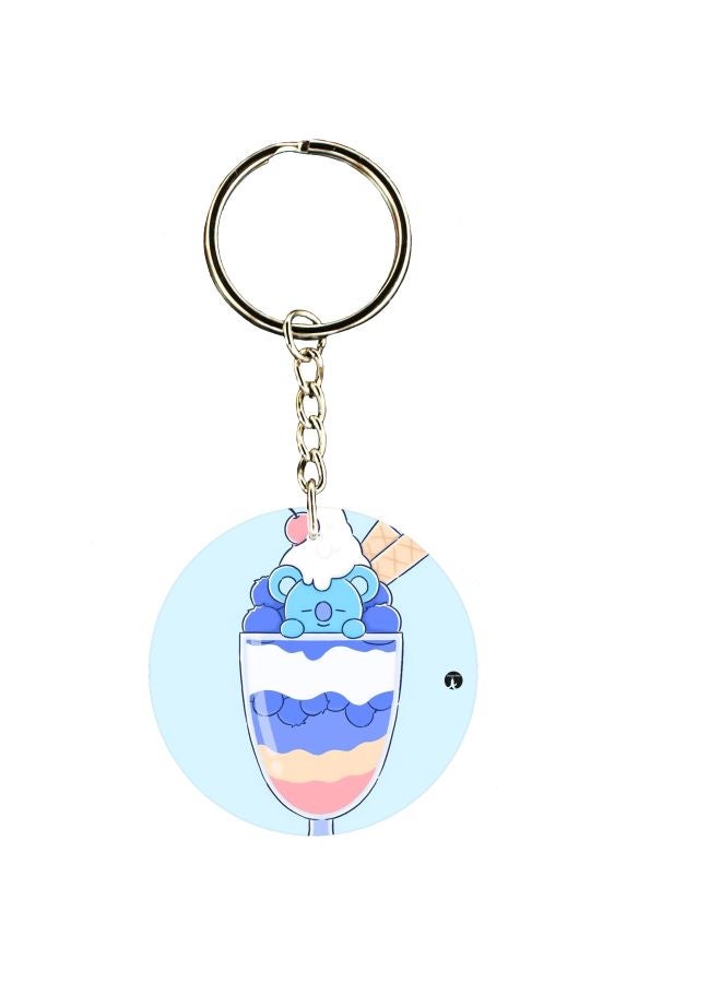 BP Double Sided Ice Cream Printed Keychain