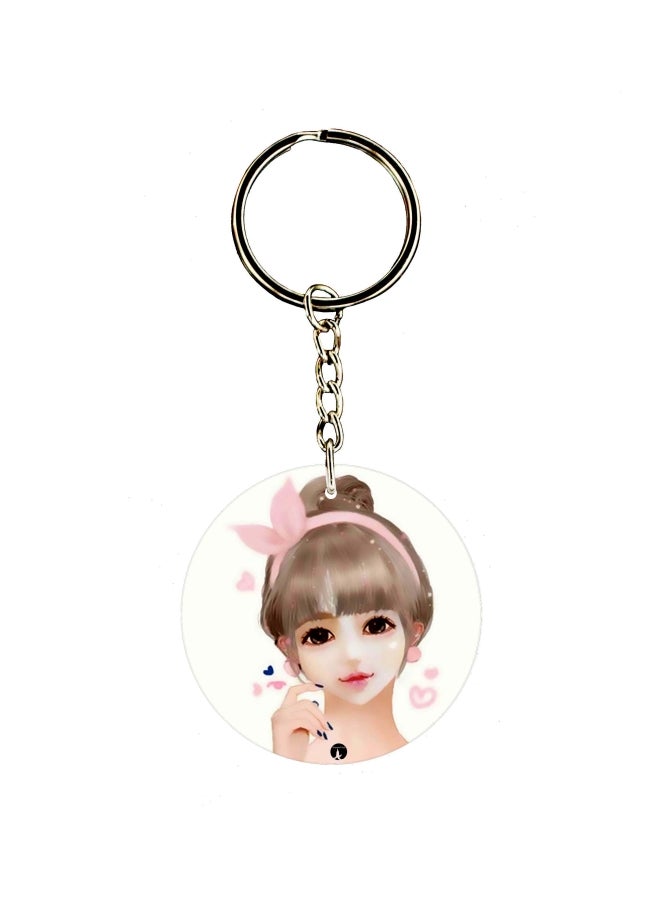 BP Girl Printed Dual Sided Keychain