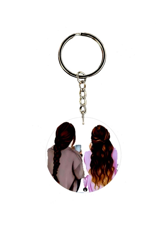 بي بي سلسلة مفاتيح بوجهين بطبعة فتاة