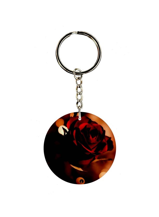 BP Rose Printed Dual Sided Keychain