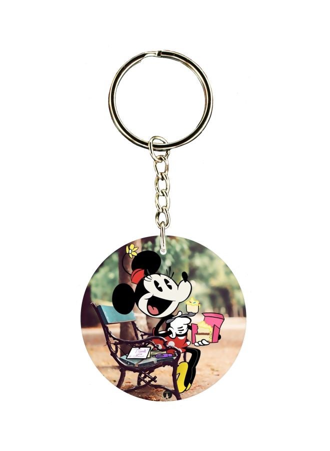 بي بي سلسلة مفاتيح بوجهين بطبعة رسوم كرتونية