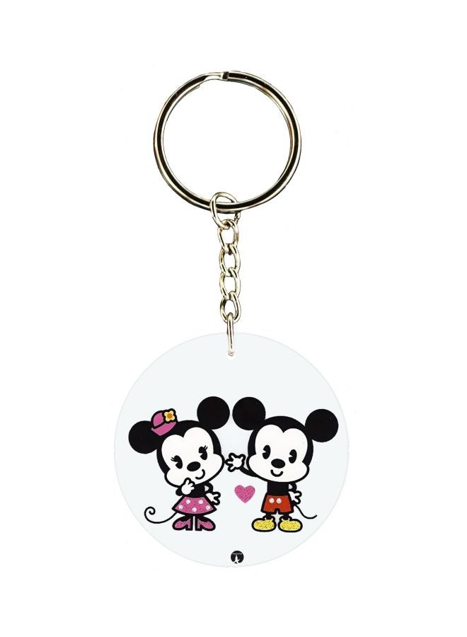 BP Mickey And Minnie Printed Double Sided Keychain