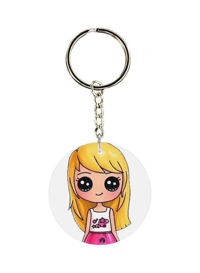 BP Double Sided Girl Printed Keychain