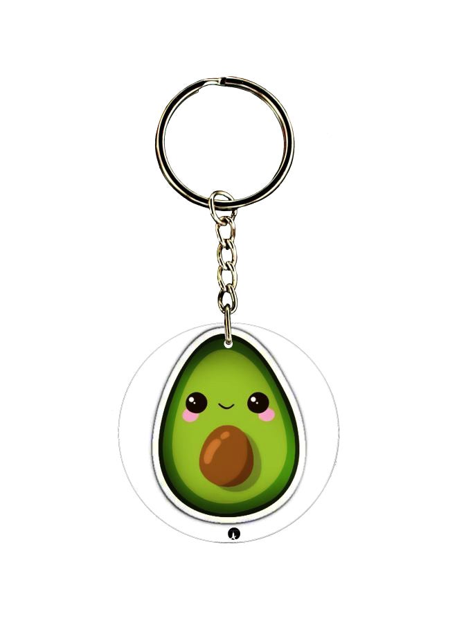 بي بي سلسلة مفاتيح بطبعة الأفوكادو على الجانبين