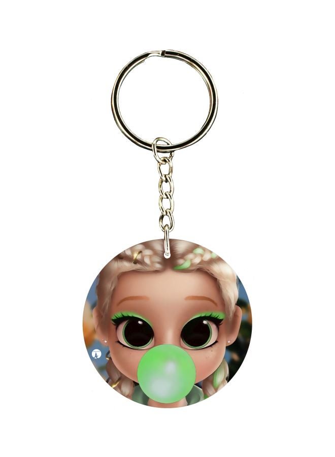 بي بي سلسلة مفاتيح بوجهين بطبعة رسوم كرتونية