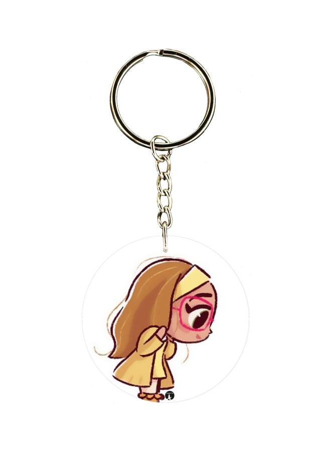 بي بي سلسلة مفاتيح بوجهين بطبعة رسوم كرتونية