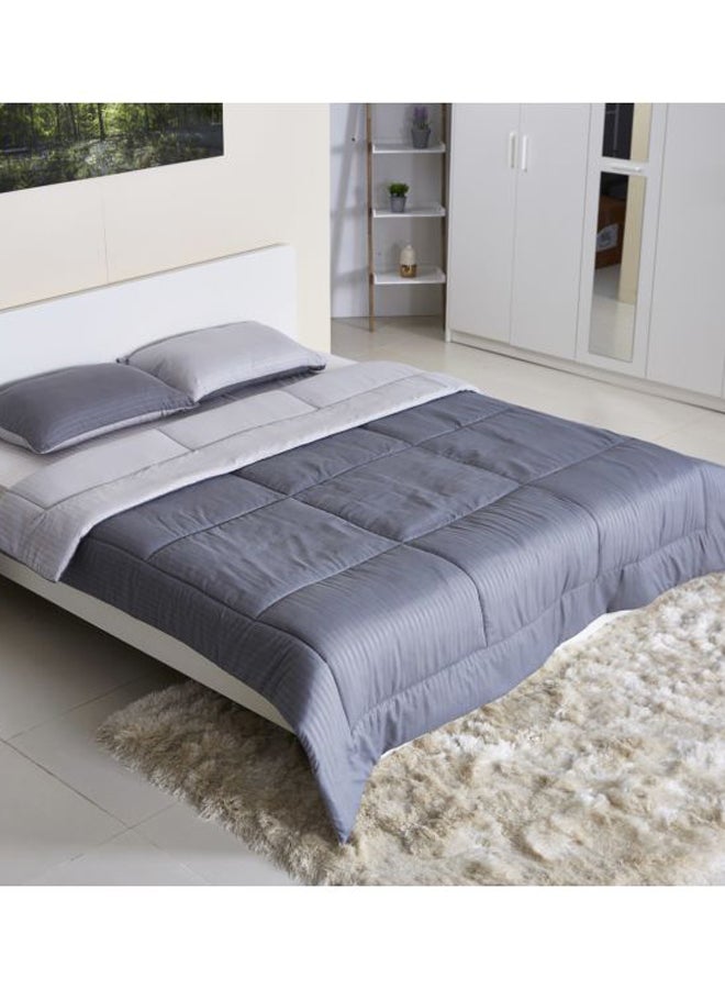 Home Box 3-Piece Bristol Reversible Comforter Set Microfiber Grey Comforter (160x220), 2 Pillow Case (50x75)cm  - Image 1