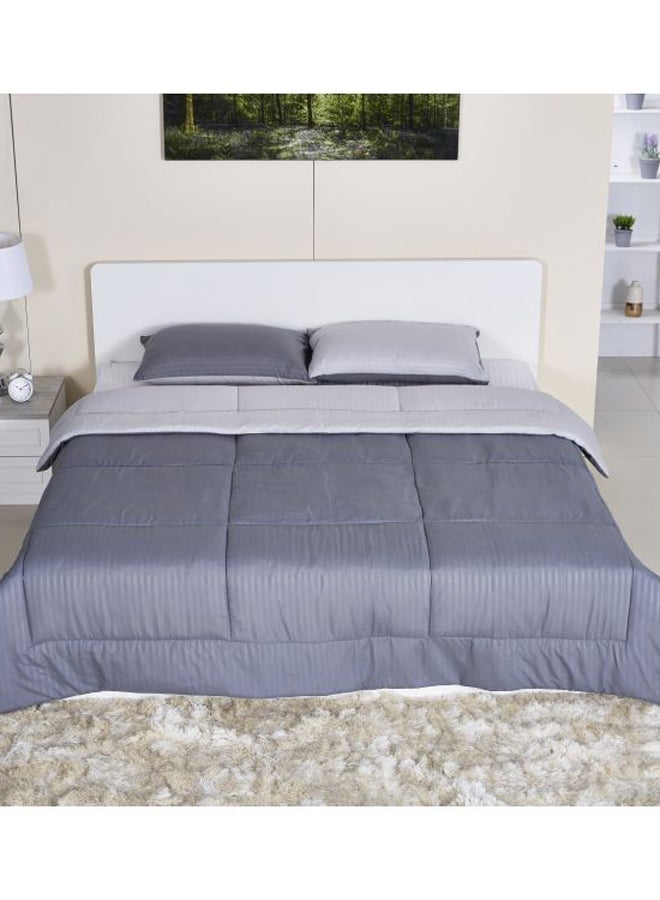 Home Box 3-Piece Bristol Reversible Comforter Set Microfiber Grey Comforter (160x220), 2 Pillow Case (50x75)cm  - Image 2