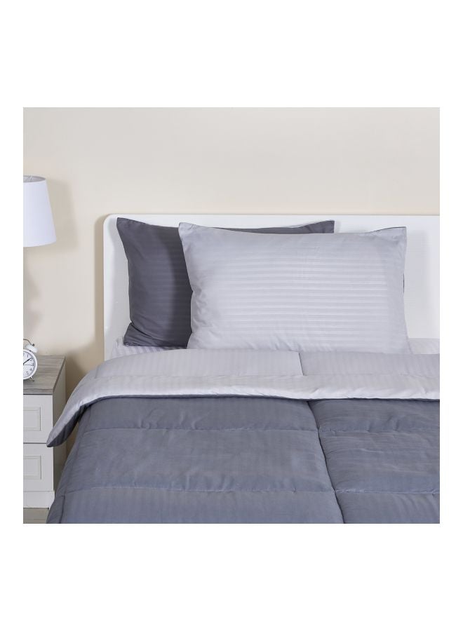 Home Box 3-Piece Bristol Reversible Comforter Set Microfiber Grey Comforter (160x220), 2 Pillow Case (50x75)cm  - Image 3