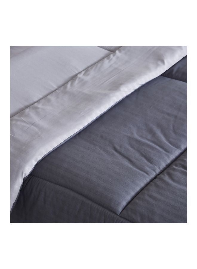 Home Box 3-Piece Bristol Reversible Comforter Set Microfiber Grey Comforter (160x220), 2 Pillow Case (50x75)cm  - Image 4