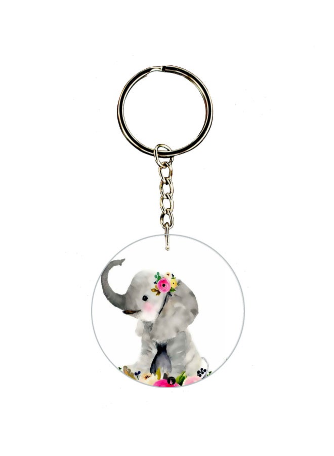 BP Elephant Printed Keychain
