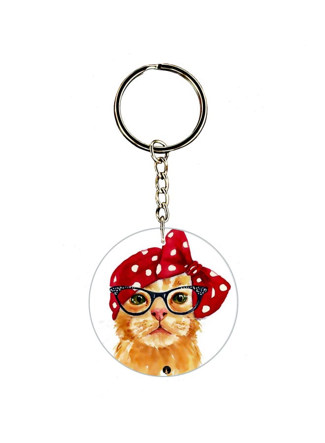 بي بي سلسلة مفاتيح مزينة بطبعة قط