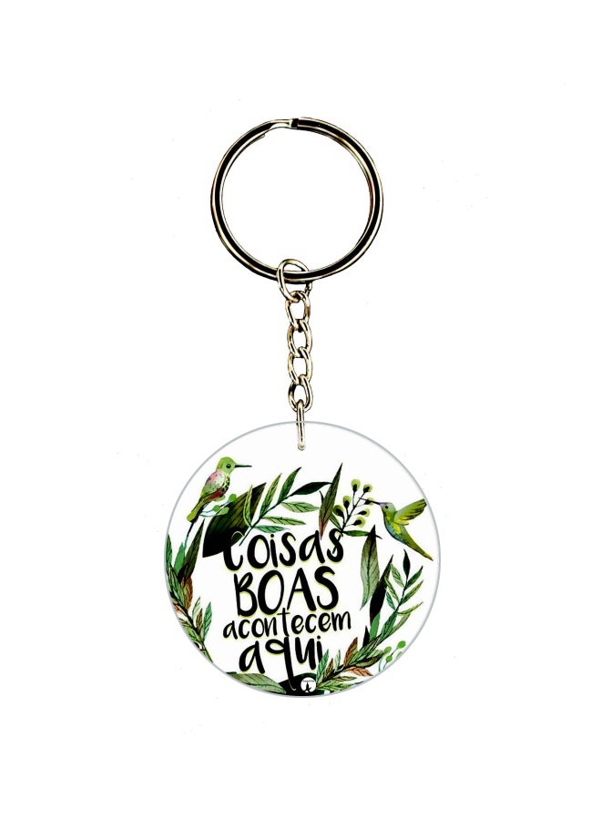 BP Birds Printed Dual Sided Keychain