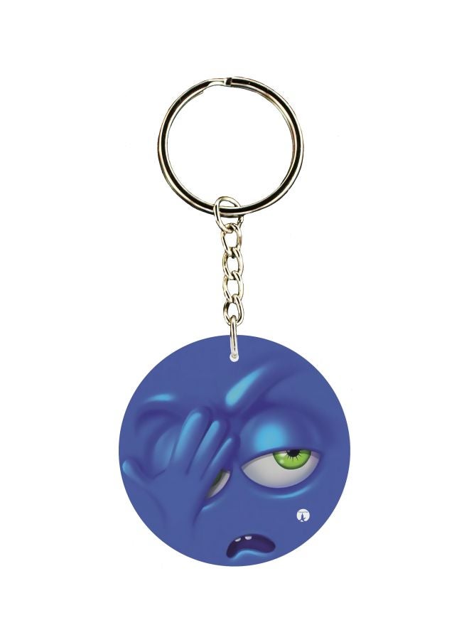 BP Double Sided Cartoon Face Printed Keychain