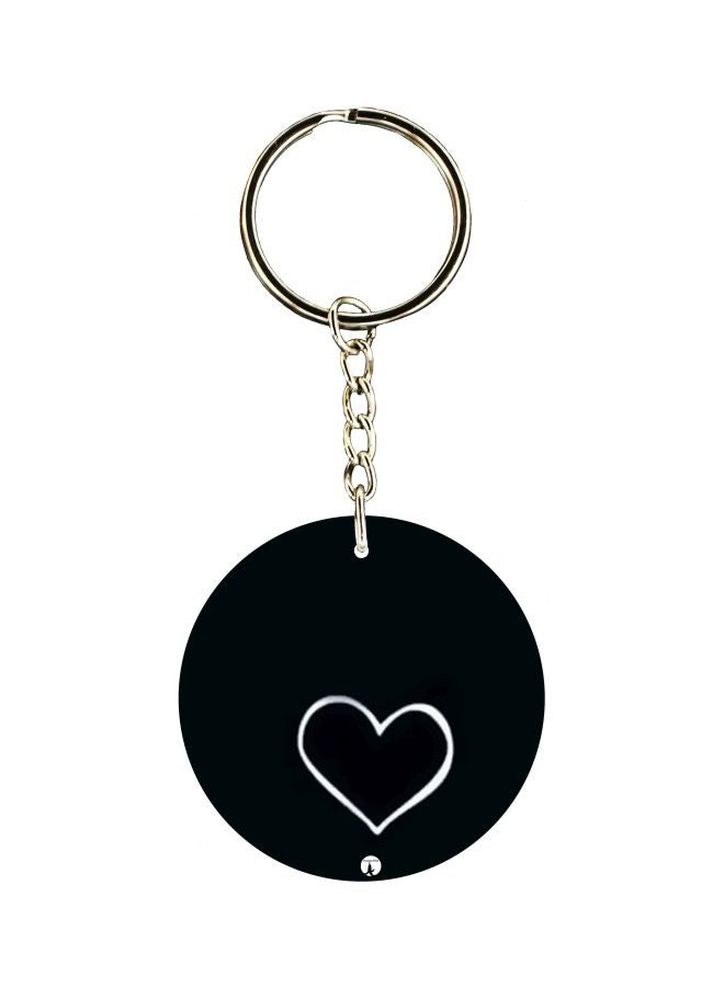 BP Double Sided Heart Printed Keychain