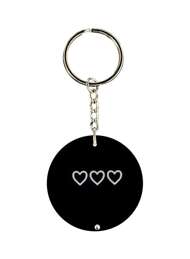 BP Double Sided Heart Printed Keychain