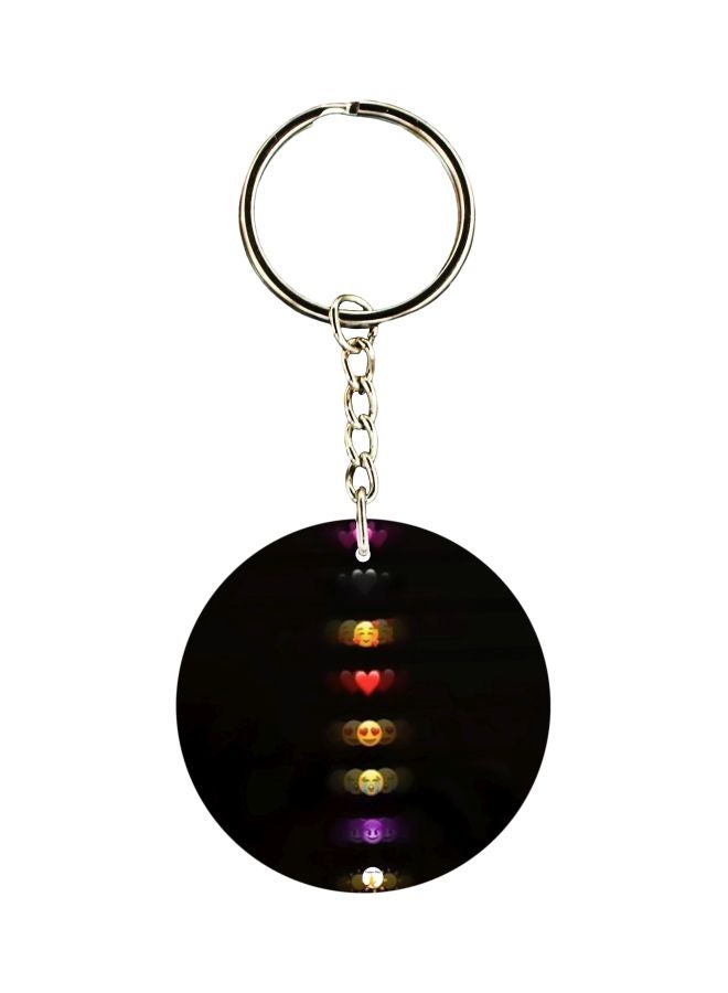 BP Double Sided Emoji Smiley Printed Keychain
