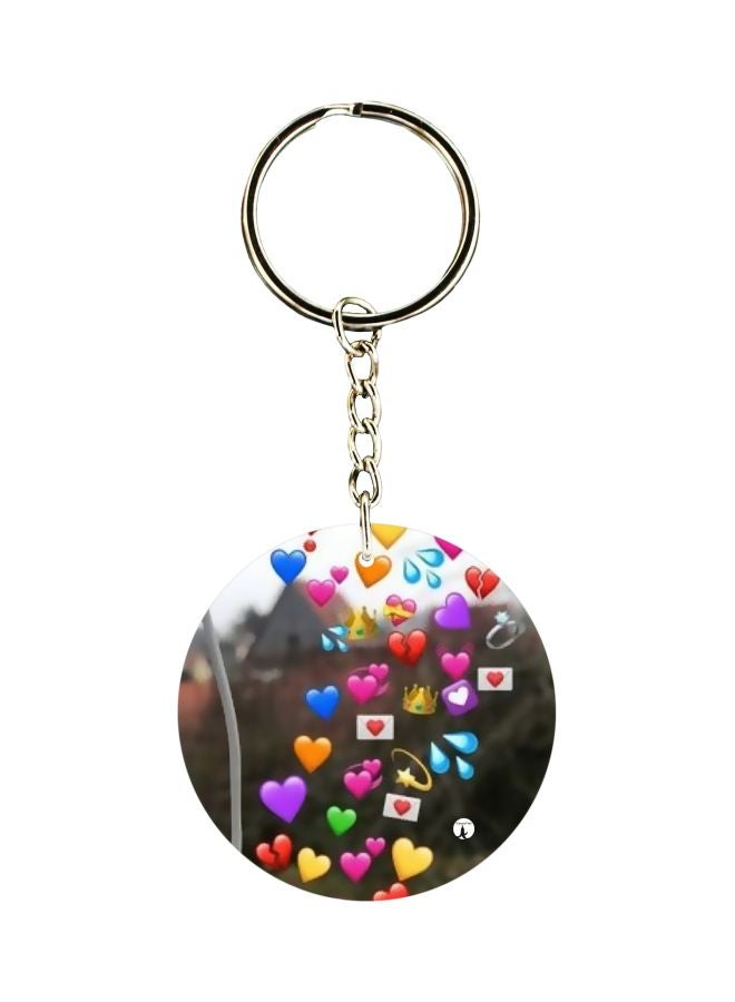 BP Double Sided Hearts Printed Keychain