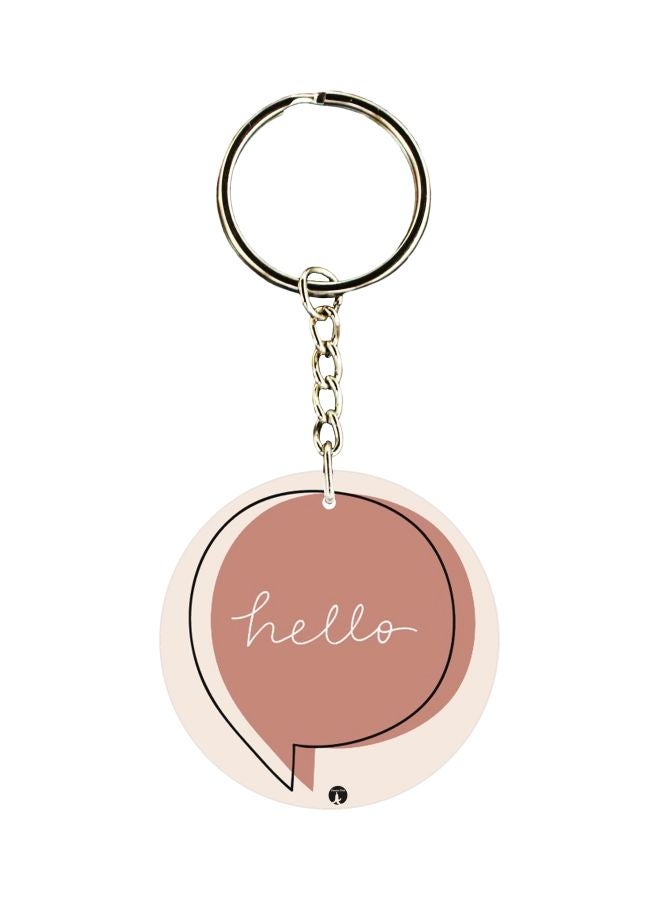 BP Double Sided Hello Printed Keychain