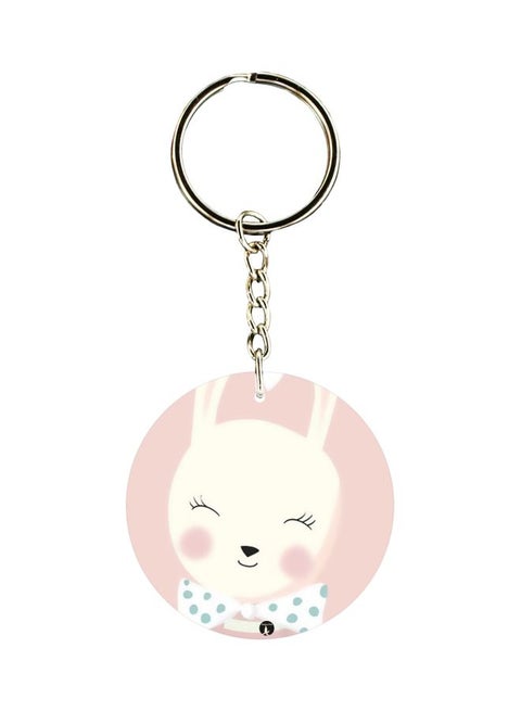 Double Sided Bunny Printed Keychain