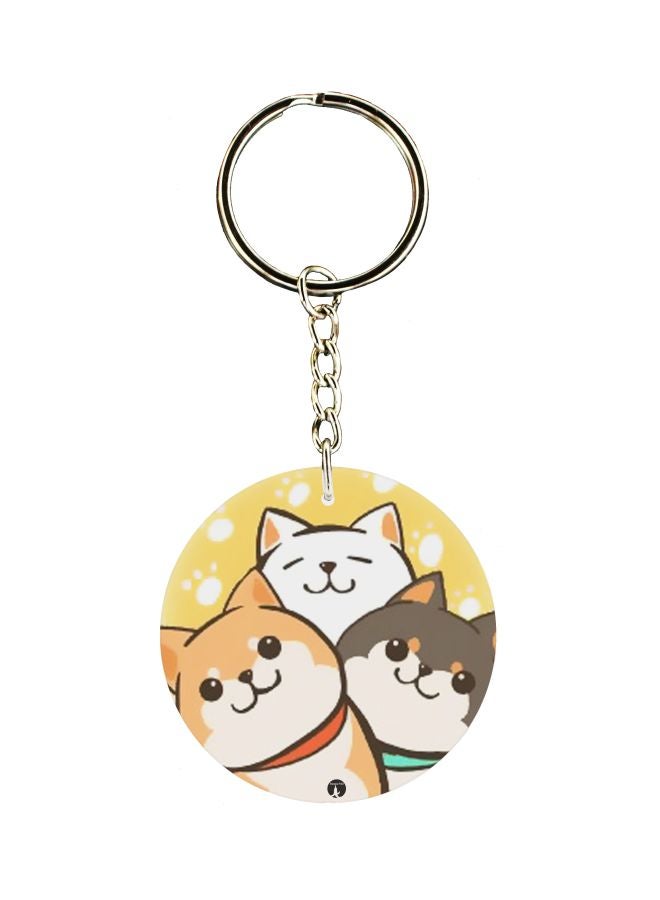 BP Double Sided Cartoon Printed Keychain
