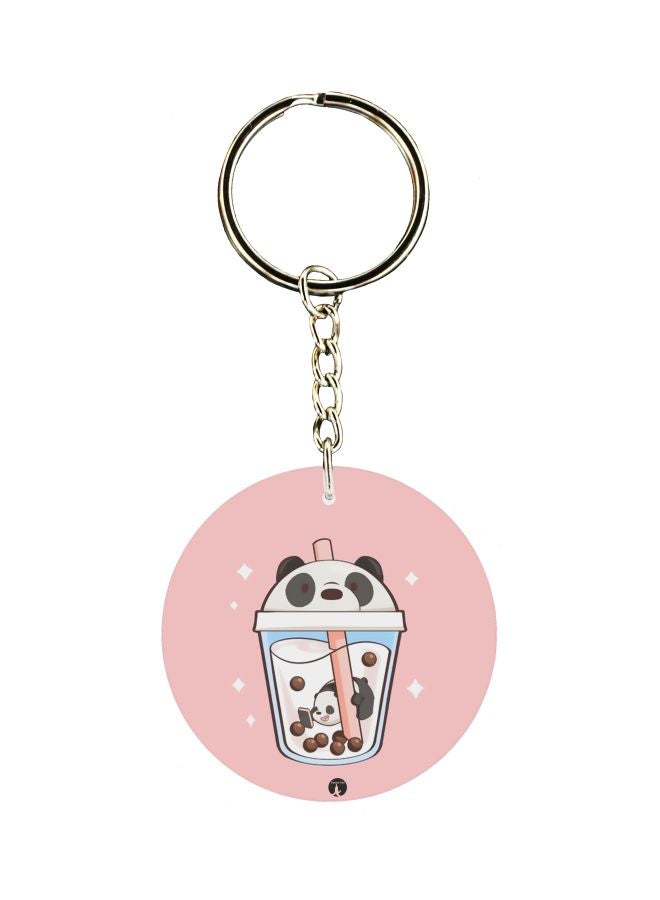 BP Double Sided Panda Themed Printed Keychain