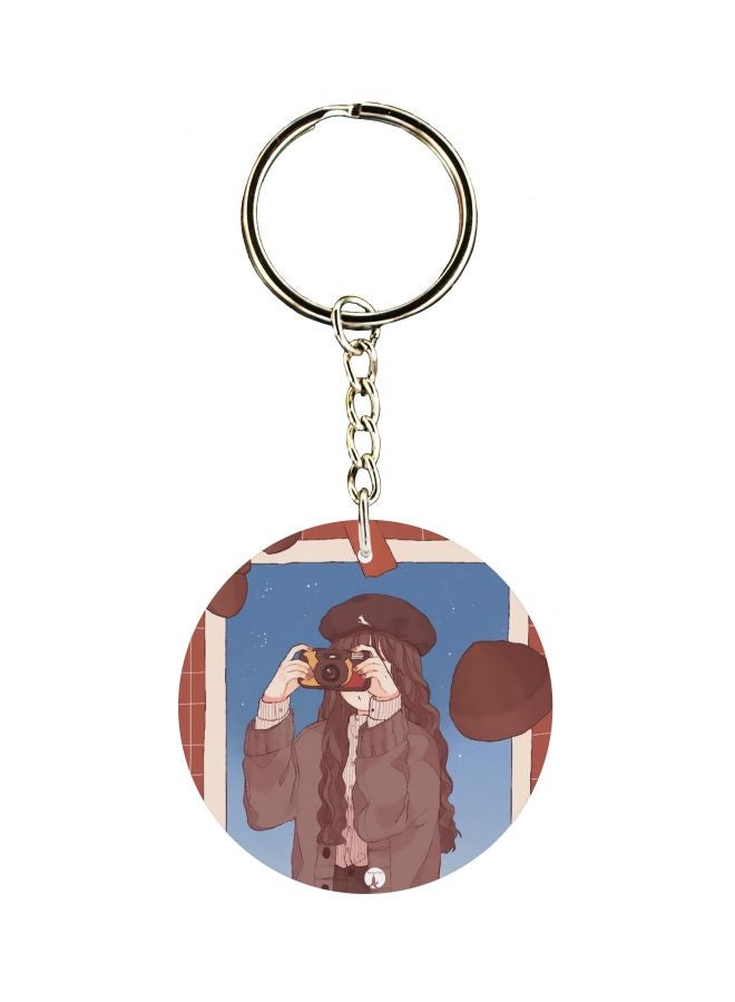 BP Double Sided Girl Printed Keychain