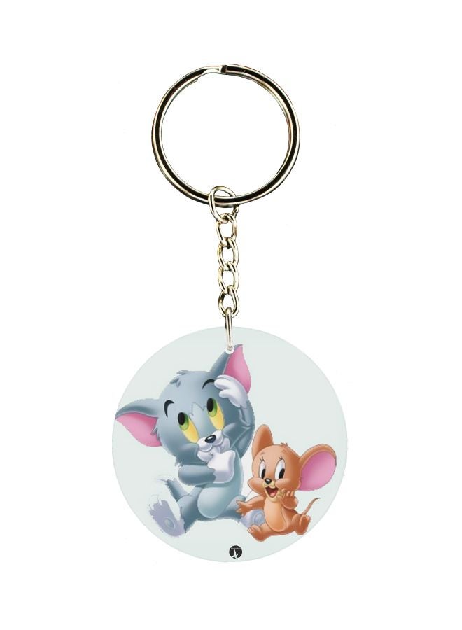 BP Double Sided Tom And Jerry Printed Keychain