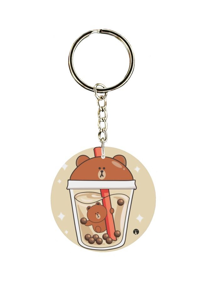 BP Double Sided Bear Themed Printed Keychain
