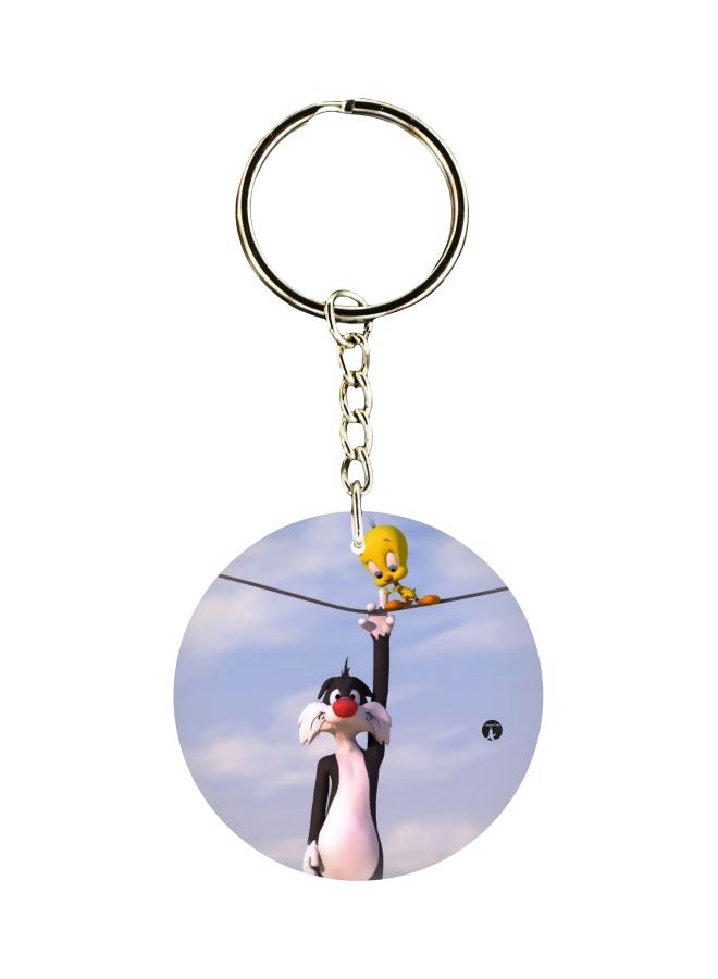 Double Sided Cartoon Printed Keychain