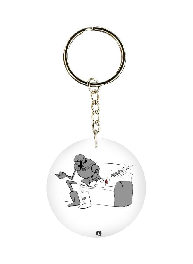 BP Double Sided Cartoon Printed Keychain