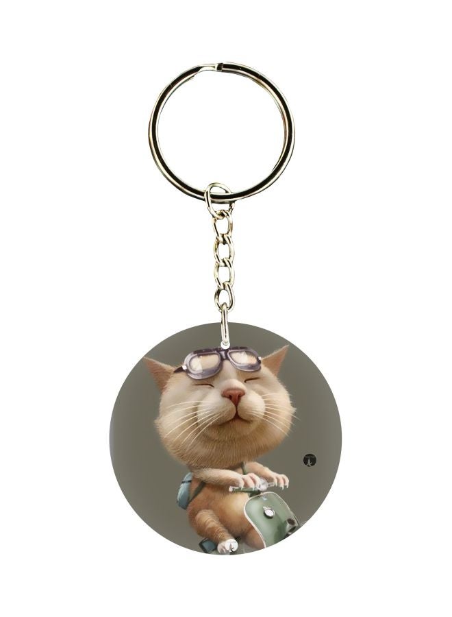 BP Double Sided Cat Printed Keychain