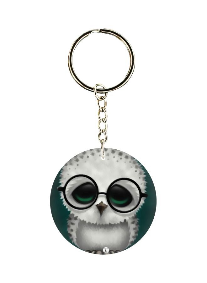 BP Double Sided Owl Printed Keychain
