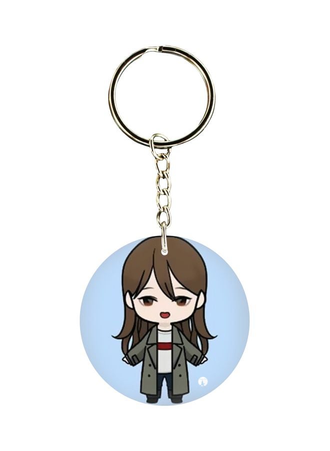BP Cartoon Girl Printed Keychain