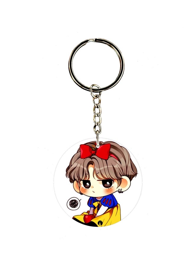 BP Cartoon Girl Printed Dual Sided Keychain