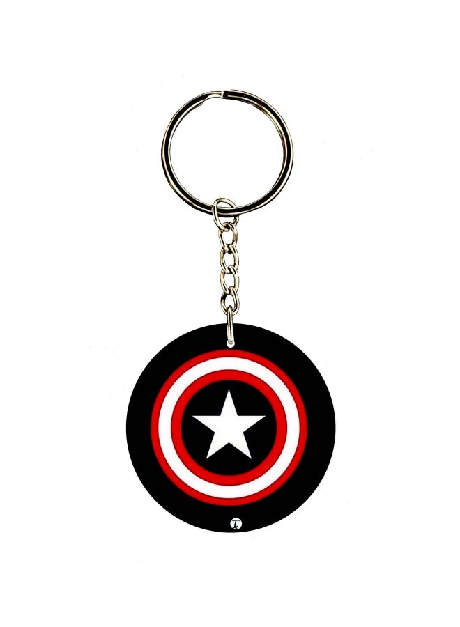 BP Captain America Shield Printed Dual Sided Keychain