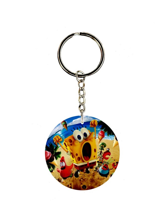 BP Sponge Bob Cartoon Printed Dual Sided Keychain