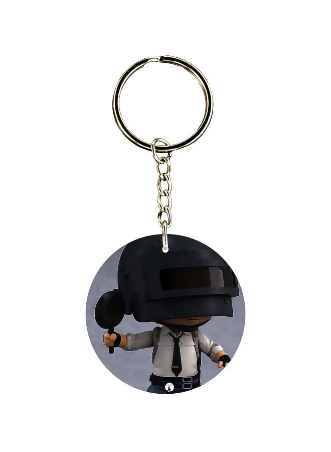 بي بي سلسلة مفاتيح بنمط لعبة "PUBG" على الوجهين