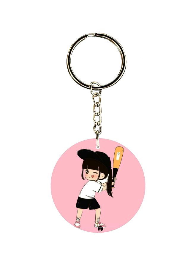 BP Cartoon Girl Printed Keychain