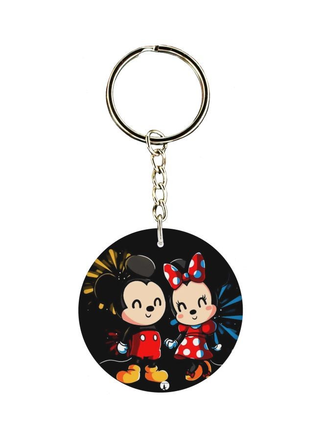 BP Mickey And Minnie Mouse Cartoon Printed Keychain