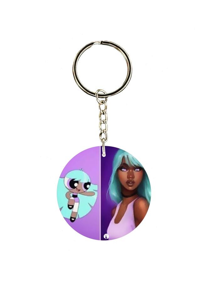 BP Cartoon Girl Printed Keychain